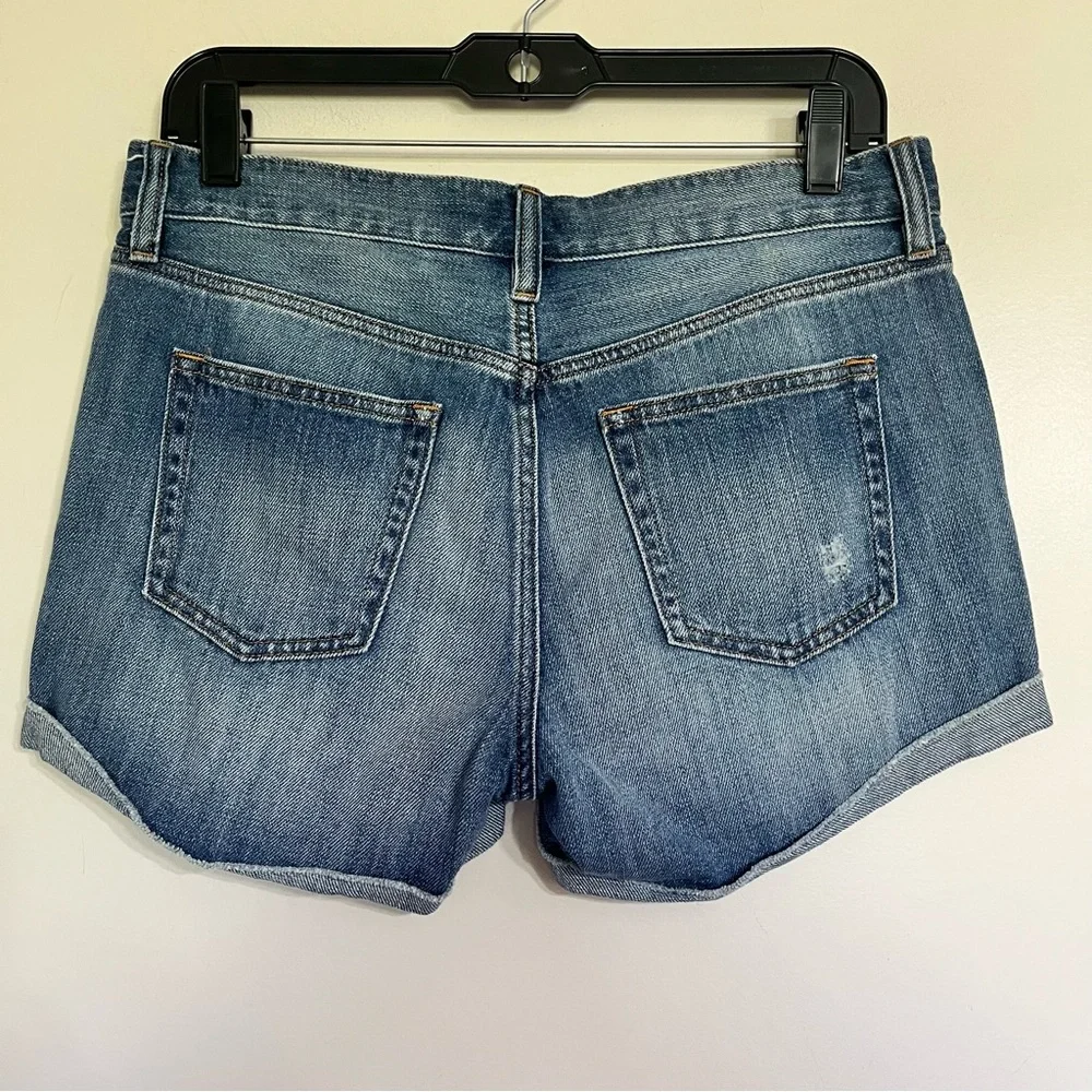 Woman’s J. Crew Cuffed Denim Jean Shorts Medium Wash Size 26‎